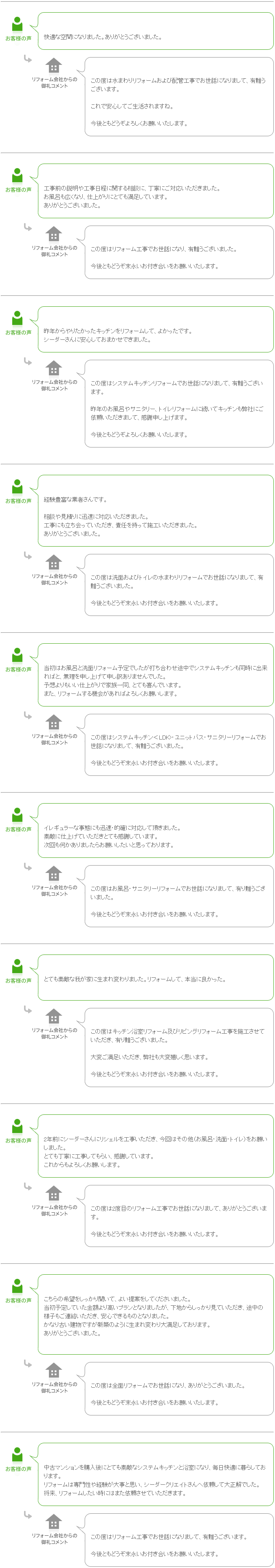 お客様の声⑨