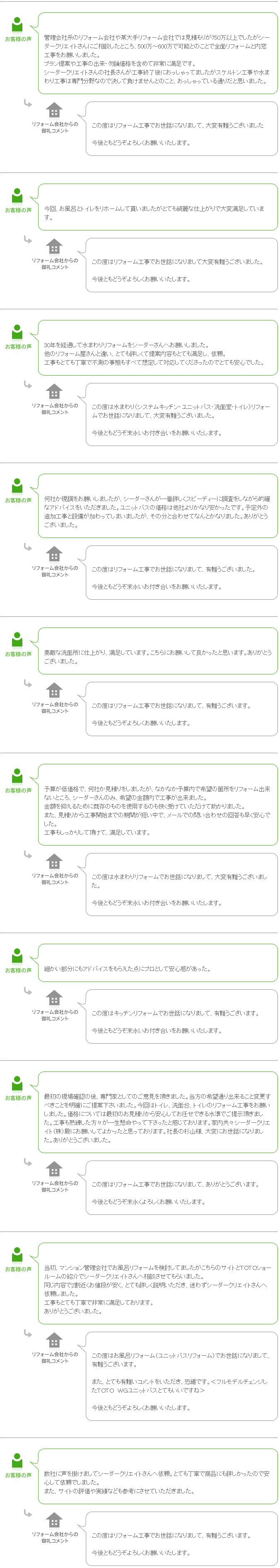 お客様の声⑫